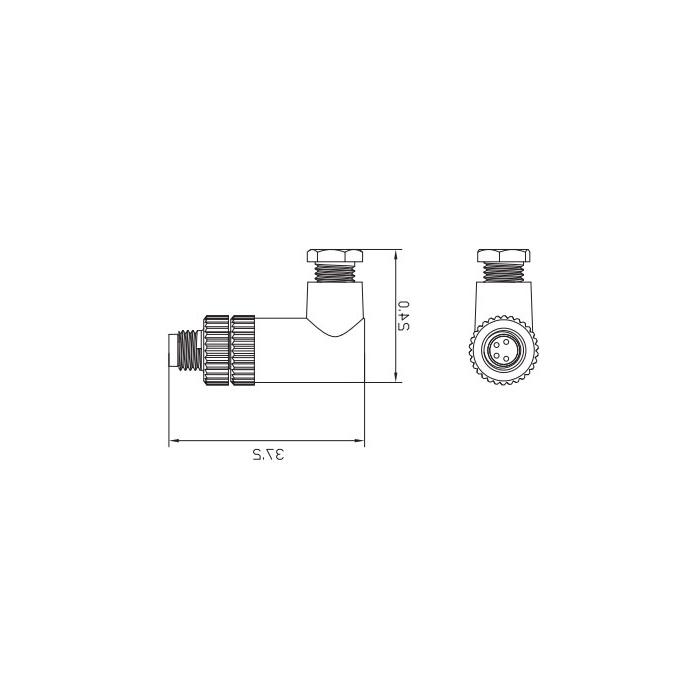 M8 4Pin, male 90°, screw connection, 63F123